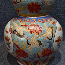 舊藏清朝乾隆時代花瓶御用珐琅彩仙鶴文瓢形瓶【皇清乾隆御用】【乾隆