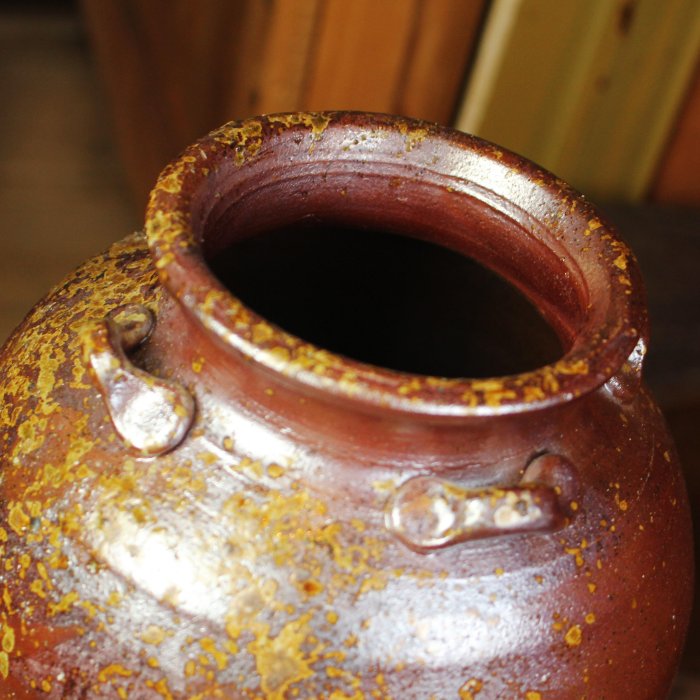 古備前　四耳壺　葉茶壺　w912 Amazon.com: 茶壺Zisha 茶壺精緻耐用復古中式茶具組辦公室茶室