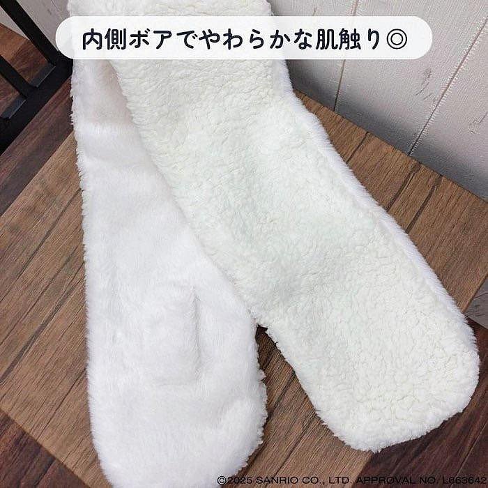 ＊日式雜貨館＊ 日本正版 三麗鷗 保暖圍巾 圍巾 兒童圍巾 三麗鷗圍巾 絨毛圍巾 庫洛米 大耳狗 怕洽狗 凱蒂貓 交叉圍巾 現貨