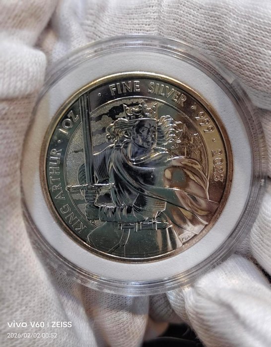 現貨】2023英國不列顛神話傳說亞瑟王銀幣1盎司-來源TRUNEY貴金屬交易