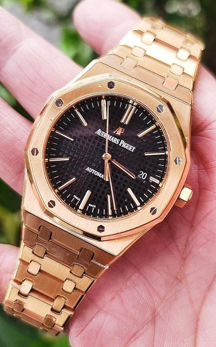 【現貨】Audemars Piguet 愛彼 AP Royal Oak皇家橡樹 15400OR🔥 鏈帶款 ✨️黑面玫瑰金