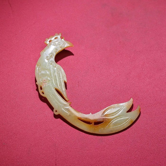 臻品旧藏，和田玉凤鸟， 包浆厚重，沁色入骨，工艺精湛，犀利民藏绝佳