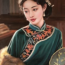嚴選冷軍創作大型油畫，100x70cm純手繪藝術品，推薦收藏高檔人物肖像冷