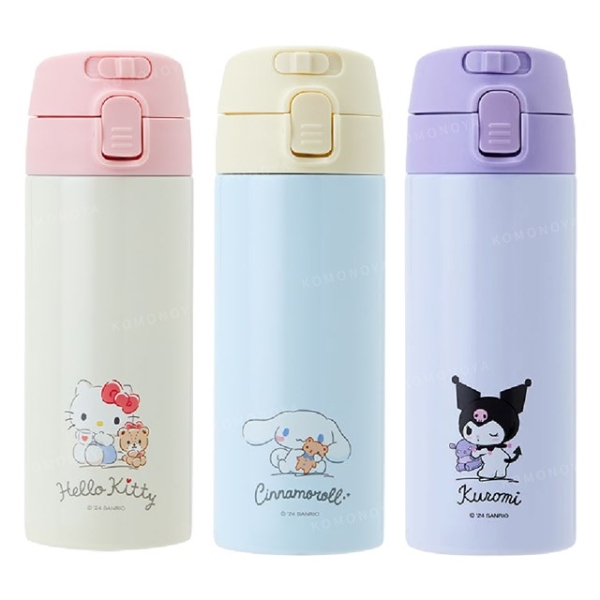小禮堂 Sanrio 三麗鷗 彈蓋不鏽鋼保溫瓶 370ml OSB370 (動作款) Kitty 大耳狗
