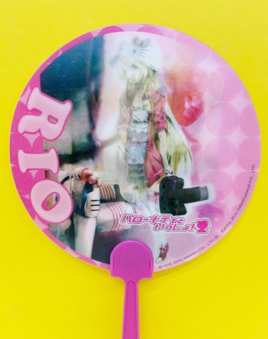 【震撼精品百貨】Hello Kitty 凱蒂貓~凱蒂貓 HELLO KITTY扇子-3D效果粉#28192