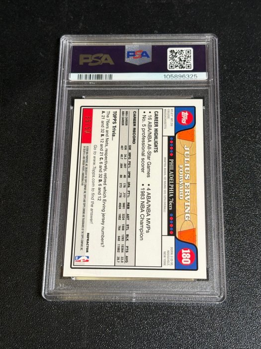 Julius Erving 2008 Topps Chrome Gold Refractor #180 PSA10 NBA J博士 金閃亮 ...