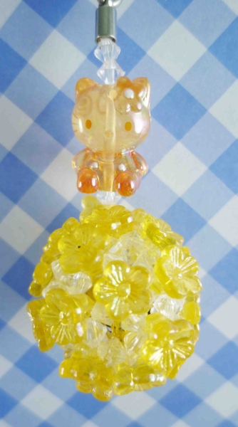 【震撼精品百貨】Hello Kitty 凱蒂貓~KITTY珠珠鈴鐺吊飾-橘色