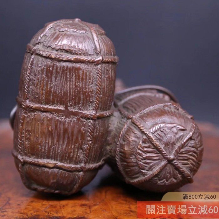 可議價日本雕塑名家芳山作《蠟型鑄銅制寶袋之上金工鼠置物》 日本回流
