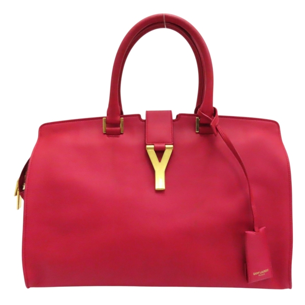 【二手名牌BRAND OFF】SAINT LAURENT YSL 聖羅蘭 紅色 皮革 Cabas 手提包 311208