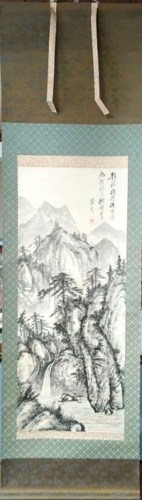 水墨山水　掛軸　Y078 山水掛軸水墨掛軸Y078 | Yahoo拍賣