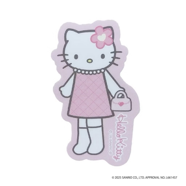 【震撼精品百貨】Hello Kitty 凱蒂貓~日本Sanrio三麗鷗 KITTY長腿防水耐熱貼紙-粉格*68712