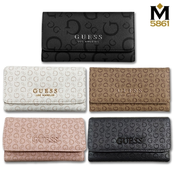 【Guess】女皮夾 長夾 經典LA Logo系列 上翻多卡夾 拉鍊零錢袋 手拿包／多款可選