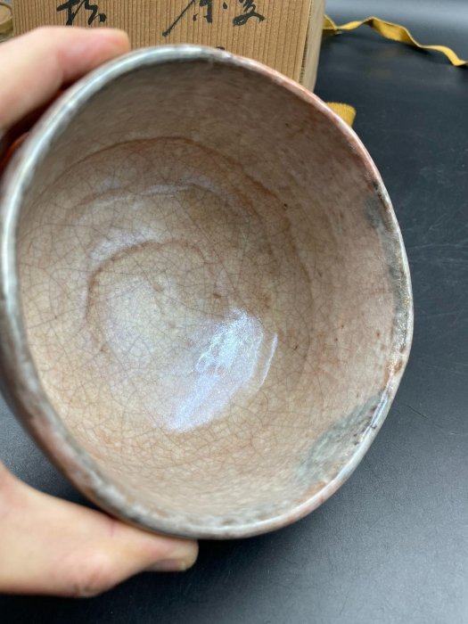 日本吉向燒七世松月作抹茶碗建水，嚴選全美品，附原供箱與貢布，收藏