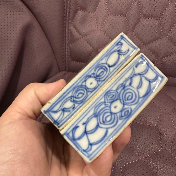 清中期青花纏枝蓮印泥盒，長10公分、寬7.5、高4公分| Yahoo拍賣