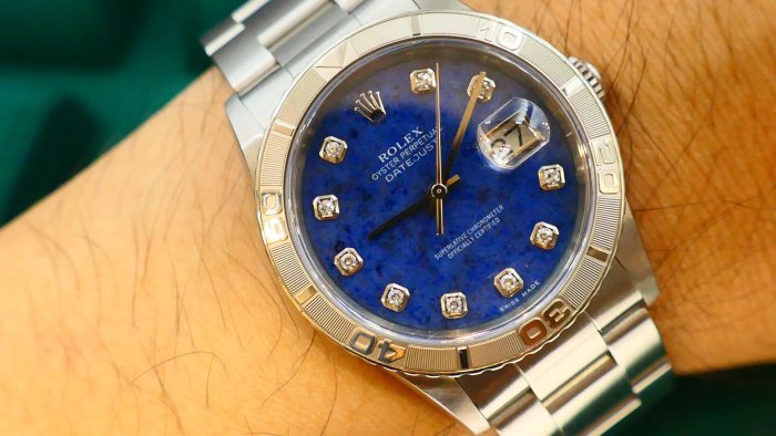 【拍賣會逸品】近新美品！1999年份ROLEX 16264方納石寶石面爬山虎！盒單全自動上鍊機械錶116264 16234 116234參考