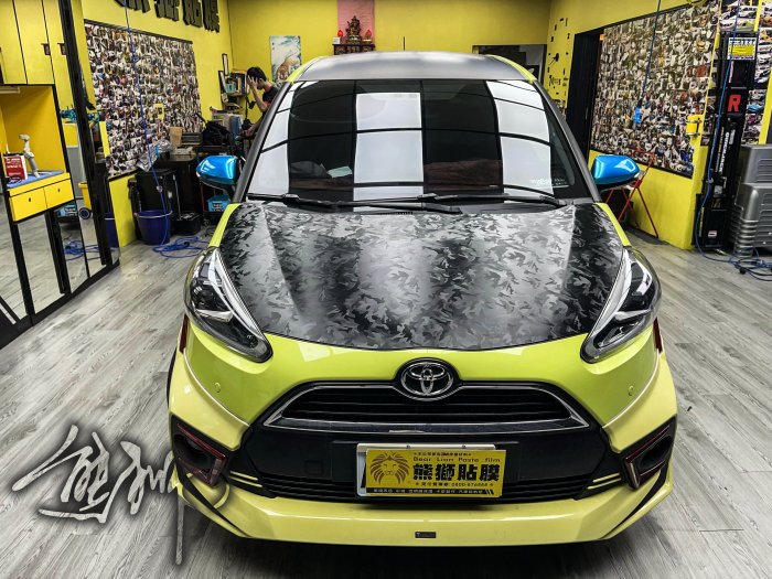 【熊獅貼膜】TOYOTA SIENTA 引擎蓋 ABC柱 幽靈黑 車頂 3M2080消光黑 後照鏡 局部改色 歡迎詢問