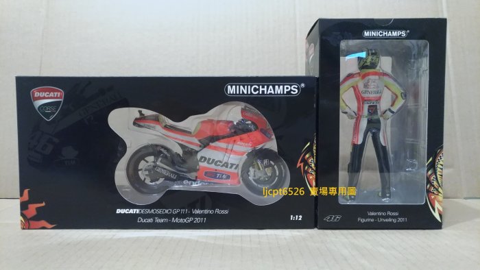 MINICHAMPS 1:12 DUCATI DESMOSEDICI VALENTINO ROSSI UNVEILING 2011