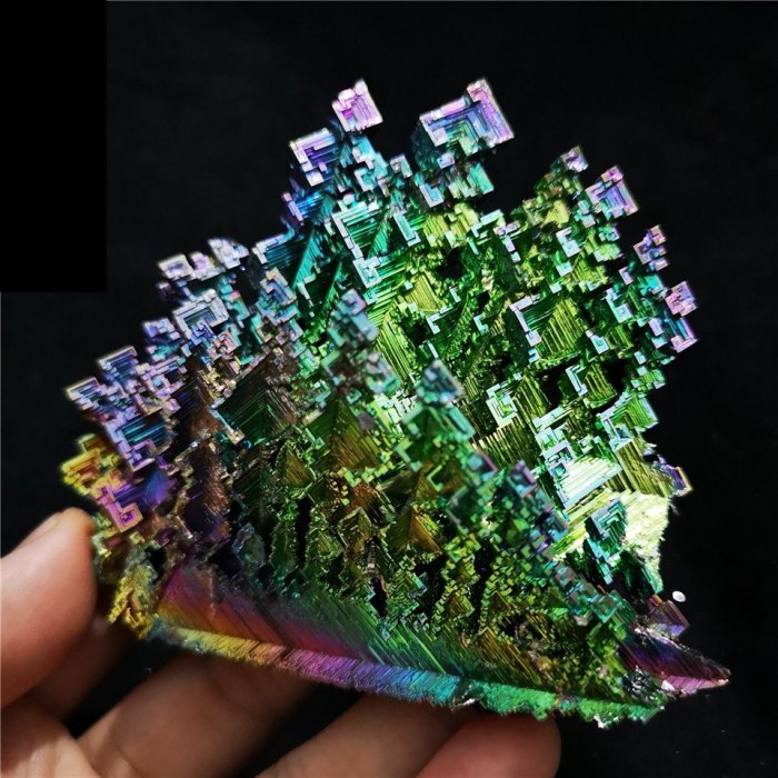 幸運星鉍晶體鉍金屬219G 彩虹單晶擺件礦物晶體奇石原石標本礦石天然