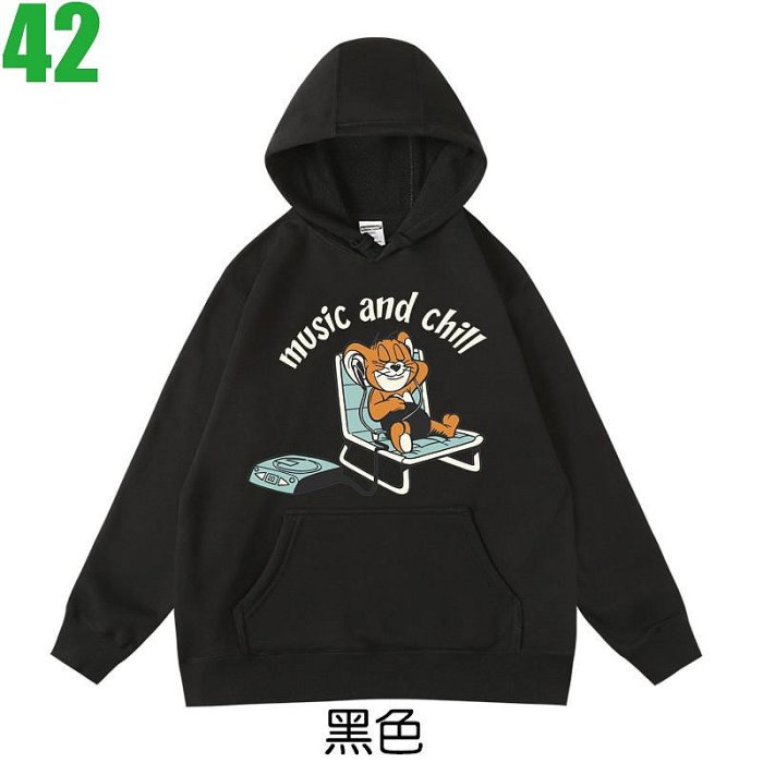 【湯姆貓與傑米鼠 Tom and Jerry】連帽厚絨長袖卡通動畫T恤(5種顏色) 新款上市購買多件多優惠!【賣場十一】