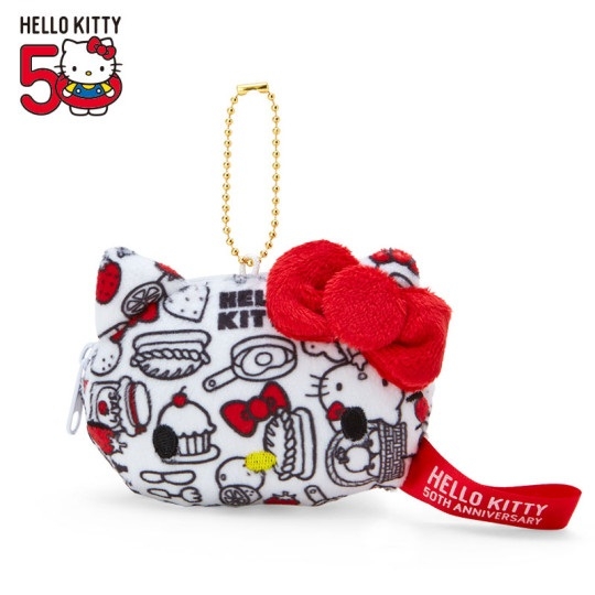 【震撼精品百貨】Hello Kitty 凱蒂貓~日本Sanrio三麗鷗 KITTY50週年零錢包吊飾-黑紅*58062