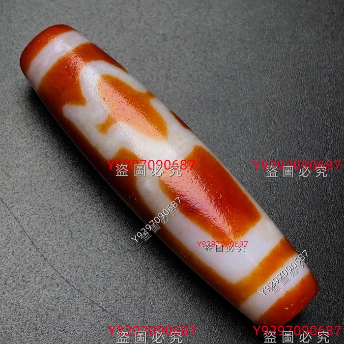 藏區回流老料高油包漿【一眼財神天珠】尺寸：48*13毫米重量12.1克天珠