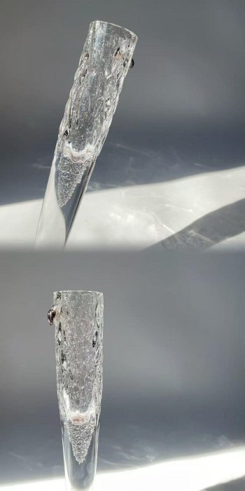 北村真一宇吹硝子花器全新原盒掛花入つらら銀制配件6cm直徑30cm 花道