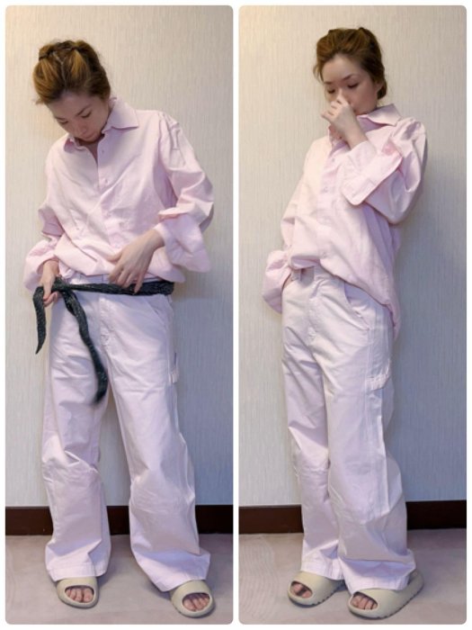 Banana Republic pink shirt+pants/粉紅襯衫+長褲