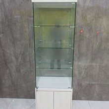 新竹二手家具◎百豐悅2手家具-二手 展示櫃 59公分梧桐色玻璃櫃 玻璃櫥窗櫃 展示櫃 台中二手傢俱 中壢2手傢俱