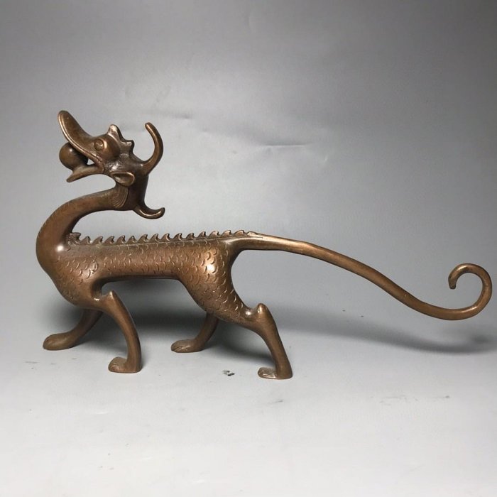 古玩雜項古董老物件紅銅鑄造龍含珠筆架文房桌案裝飾擺件收藏品| Yahoo拍賣