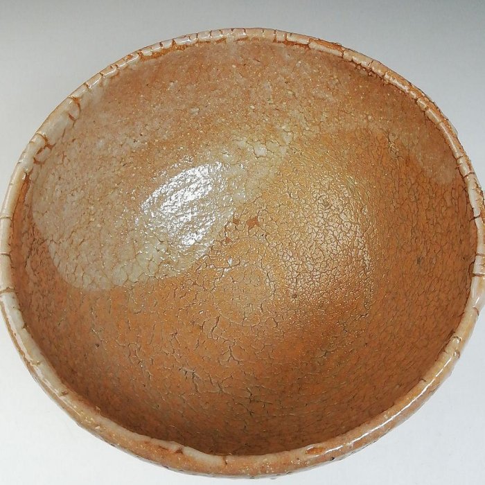 T702茶碗『唐津茶碗』『鏡山窯井上東也作』共箱抹茶碗茶道具