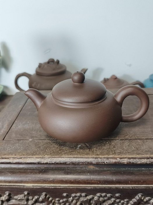 嚴選80年代崔國雲紫砂壺紫泥手工精品容量220cc 包漿光亮壺身工細壽意