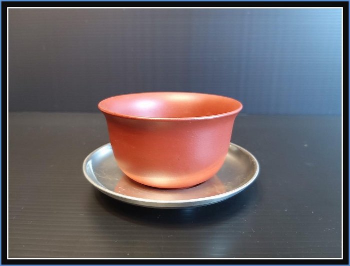 勇福堂》】日本茶道具－二世秦藏六（藏六居）造【純錫圓式茶托5客】共