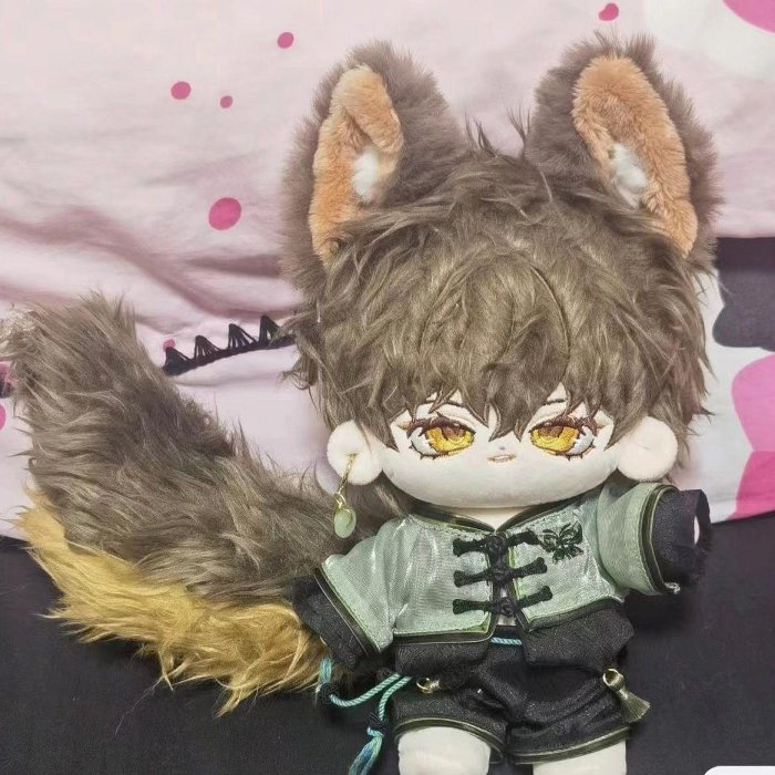 沙海邪屬性盜墓筆記吳邪棉花娃娃男娃~20cm獸耳獸尾套裝節日禮物