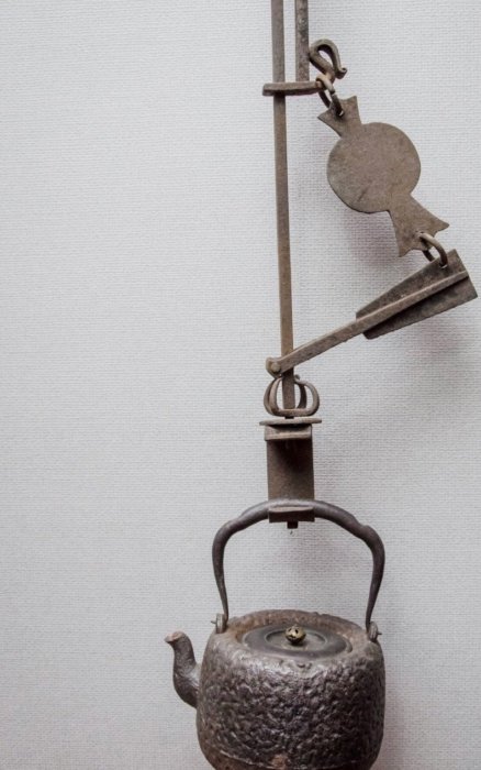 新作入荷，安い 自在鉤 大黒型 欅財 自在鈎 民藝 古民具 建具