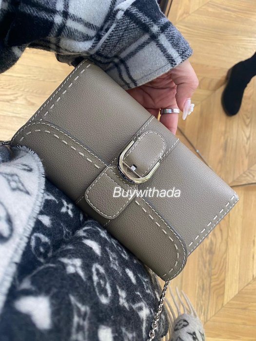 Delvaux Brillant Long Wallet Chain Surpiqué 長夾woc二用包數