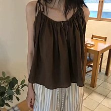 Hello V 正韓 簡約慵懶風格綁帶背心+條紋休閒褲*圖片色*【N0731-14】