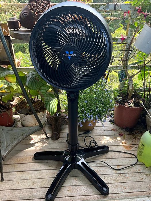 二手 VORNADO 電扇 立扇 電風扇 段速正常 物大建議自取 有使用痕跡與銹斑受損 (後網罩有斷已黏 如圖) 完美