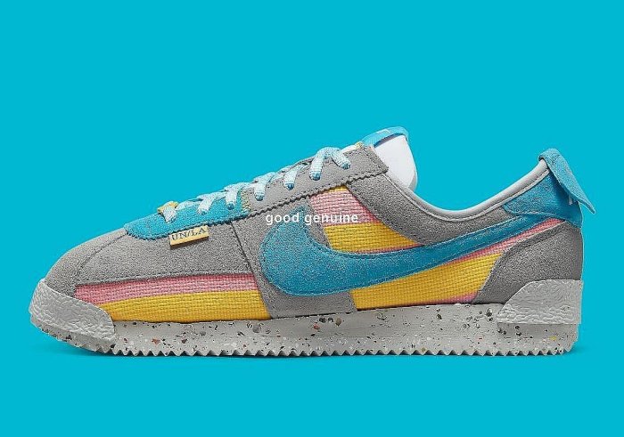 Union x Nike Cortez 黃棕灰藍低幫休閒滑板鞋DR1413-001 男女鞋【ADIDAS x NIKE】