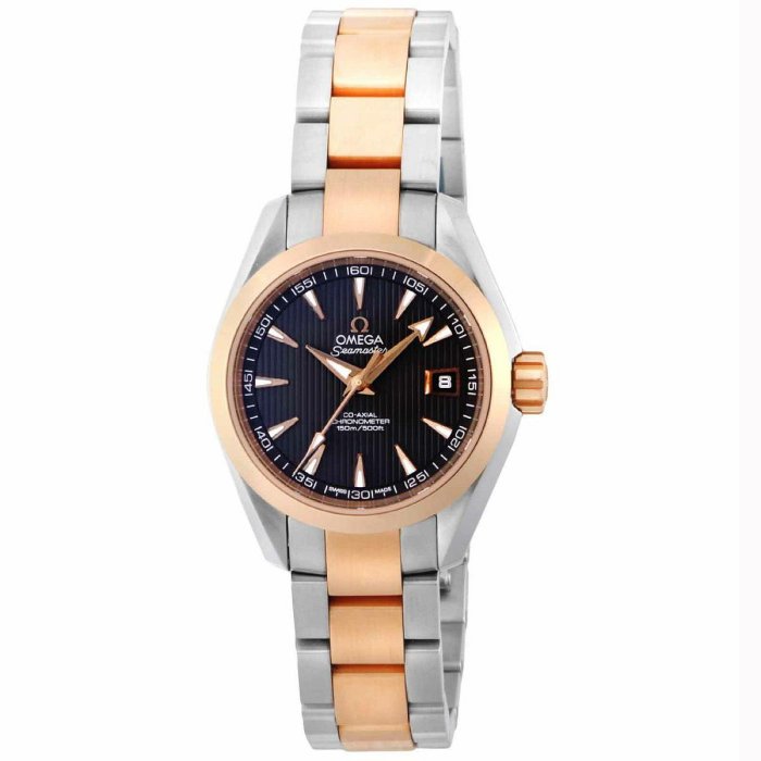 OMEGA 歐米茄 231.20.30.20.06.001 AquaTerra150 30mm 玫瑰K金錶框 咖啡色面盤 半玫瑰K金錶帶 機械錶 女錶