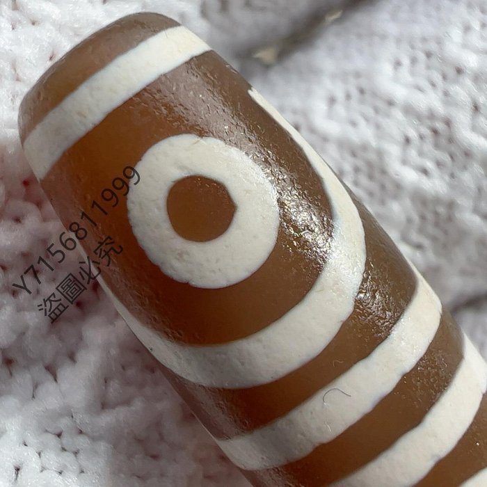 白豪四眼天珠四眼虎牙天珠稀有圖騰稀有藏傳古法措思工藝天珠項鏈[1