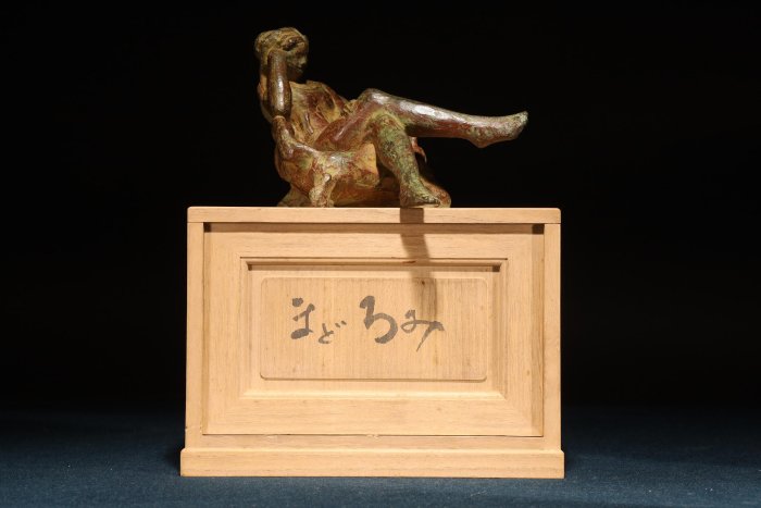 9/11結標名家北村治禧作小憩銅雕像原供箱CDH0751 -日料缽碗套缽金襴手