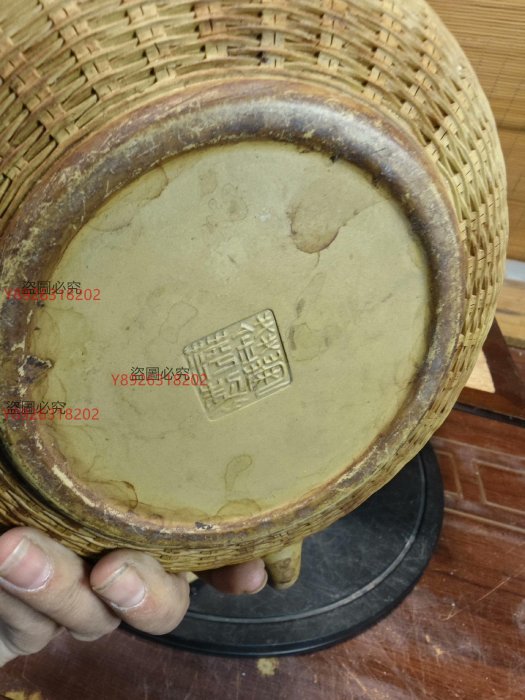 極上品 貴重 宜興紫砂手彫 カニ紋 竹編紋 八方來財 儲物罐 文房置物 賞物 稀少 美品 蟹壳青紫砂壶价格报价行情- 京东