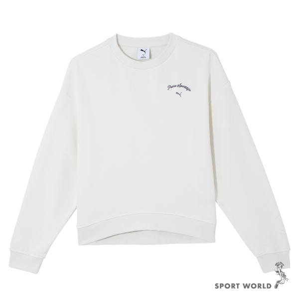 Puma 純棉長袖上衣 女裝 王淨代言款 亞規 米白【運動世界】63253692