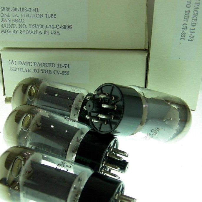 大幅値下げ　真空管　SYLVANIA JAN-CHS-6B4G 2本セット 6B4G (NIB︽NO:4611 美國SYLVANIA 6B4G 真空管同批號綠字1974年軍規三