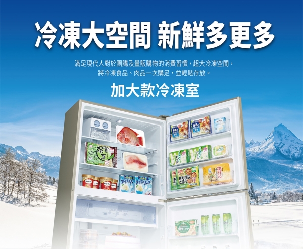 SANLUX台灣三洋606公升一級能效變頻雙門電冰箱 SR-V612B~含拆箱定位+舊機回收 product lightbox image 3