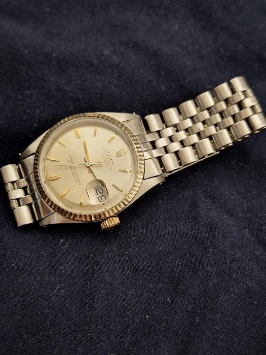 勞力士 1601老捲帶 金色刻度 黃K金龍頭 1570機芯 特殊面 少有 實帶. 非 16234 16014 11623