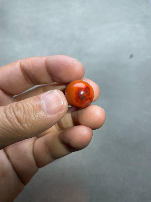 嚴選天然南紅瑪瑙南紅珠，帶皮手工包漿珠16.8mm，無裂無膠，適合手串及