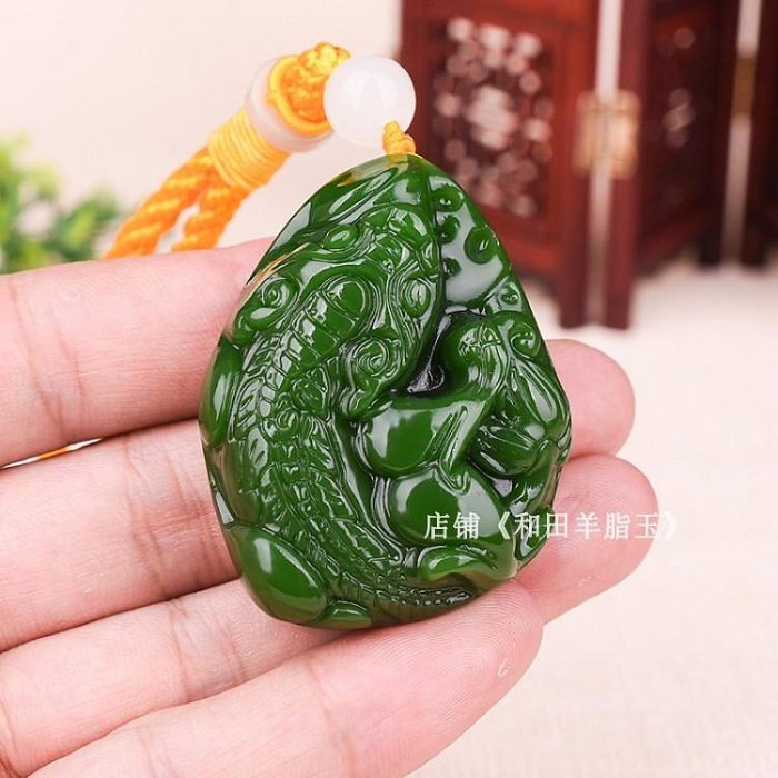 天然和田玉碧玉原石雕刻貔貅手把件招財皮丘把玩件菠菜綠碧玉| Yahoo拍賣