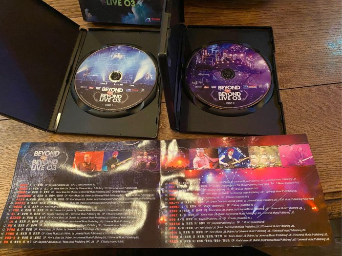 香港搖滾樂團Beyond 超越Live 03 演唱會卡拉ok 雙片DVD 附彩色曲目簡介