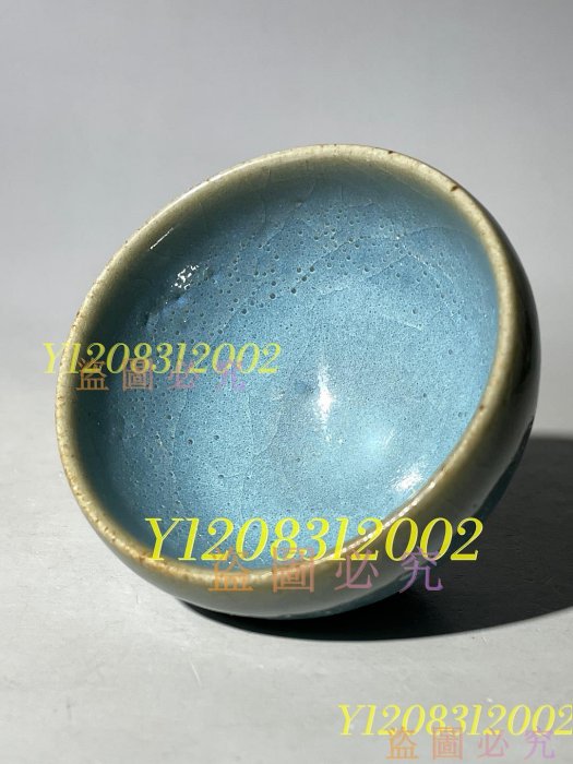 可議價！禹州鈞窯天青釉鈞瓷蓮子杯，超小迷你小杯子。 瓷器老窯瓷古瓷 